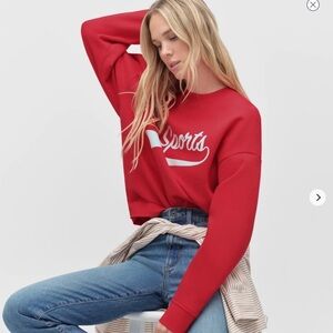 Favorite daughter, red crewneck